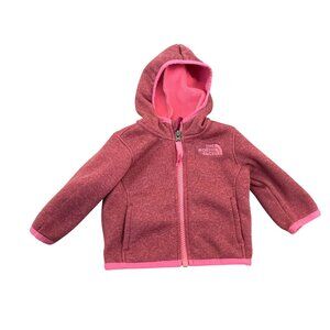 The North Face Infant Pink Full-Zip Hoodie 0-3M Soft Fleece Lined